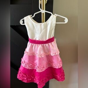 Rare editions pink and white fit and flare girls dress